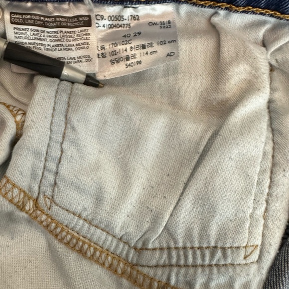 Levi's 505 Men Jeans 40X29 Denim Straight Leg‎ Regular Fit Medium Wash Mid Rise - Picture 15 of 16